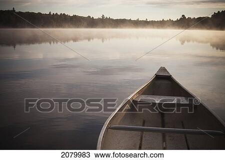Canoe In Morning Fog On Duck Lake; Kirkfield, Ontario View Large Photo Image Stock Image - Canoe In Morning Fog On Duck Lake; Kirkfield, Ontario. Fotosearch