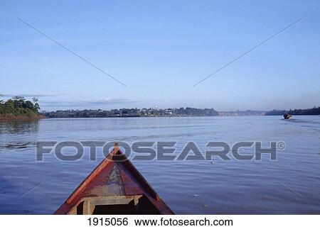 Canoe On Tambopata River View Large Photo Image Stock Photograph - Canoe On Tambopata River. Fotosearch