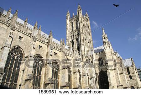 Stock Image - Canterbury Cathedral And Bird. Fotosearch