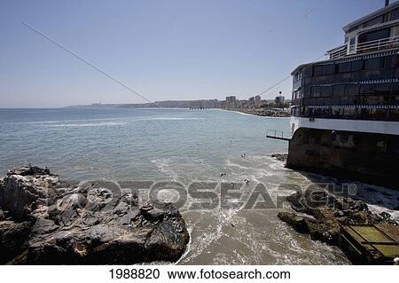 Cap Ducal Restaurant overlooking the Pacific Ocean, Vina del Mar, Valparaiso Region, Chile View Large Photo Image Stock Image - Cap Ducal Restaurant overlooking the Pacific Ocean, Vina del Mar, Valparaiso Region, Chile. Fotosearch