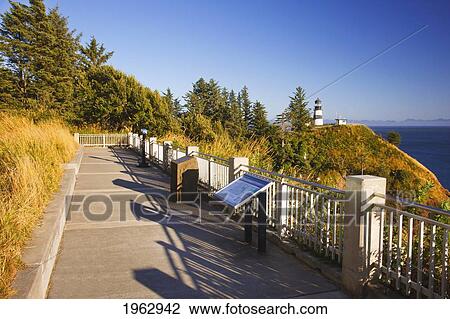 Stock Image - Cape Disappointment Lighthouse; Ilwaco, Washington, United States Of America. Fotosearch