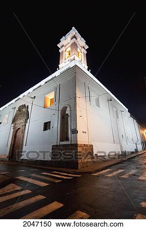 Stock Image - Capilla Del Robo At Night, Quito, Pichincha, Ecuador. Fotosearch