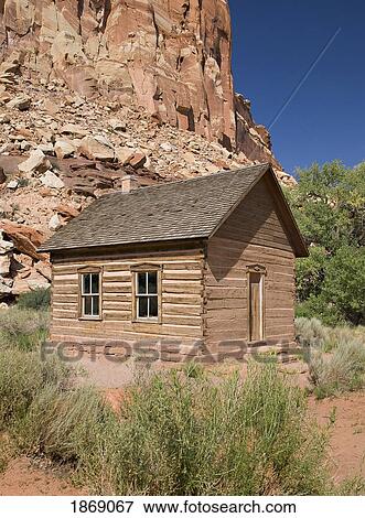 Stock Photo - Capitol Reef National Park, Utah, United States Of America; The Old School Of Fruita. Fotosearch