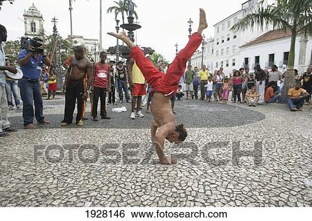 Stock Photograph - Capoeira Display At Terreiro De Jesus. Fotosearch