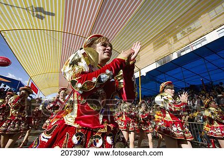Stock Photo - Caporales Dancers In The Procession Of The Carnaval De Oruro, Oruro, Bolivia. Fotosearch