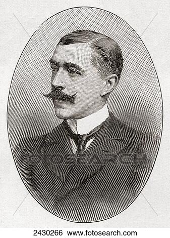Stock Photograph - Captain Harry Willes Darell de Windt, 1856 -1933, seen here aged 35. Explorer and travel writer and aide-de-camp to his brother-in-law Charles Brooke, Rajah of Sarawak. From The Strand Magazine published 1897.. Fotosearch