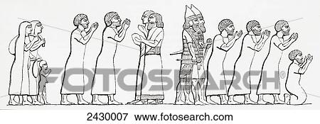 Captive Israelites brought before the Assyrian king, Sennacherib. After a contemporary work. From The Imperial Bible Dictionary, published 1889. View Large Photo Image Stock Photo - Captive Israelites brought before the Assyrian king, Sennacherib. After a contemporary work. From The Imperial Bible Dictionary, published 1889.. Fotosearch