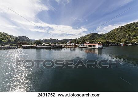 Stock Image - Car ferry, Parapat, Lake Toba, North Sumatra, Indonesia. Fotosearch