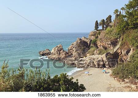 Stock Photography - Carabeillo Chico Beach, Nerja, Spain. Fotosearch