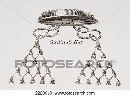 Stock Image - Cardinal's Hat. From The Cyclopaedia Or Universal Dictionary Of Arts, Sciences And Literature By Abraham Rees, Published London 1820.. Fotosearch