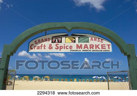 Stock Photo - Caribbean, Grand Anse Craft & Spice Market; Grenada. Fotosearch
