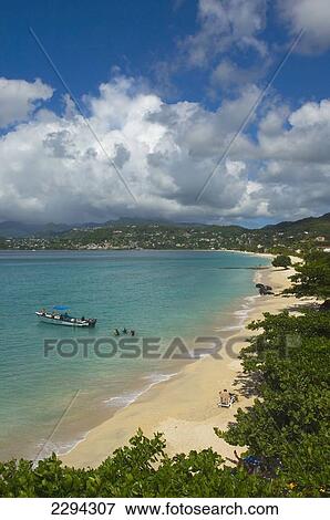 Stock Photo - Caribbean, Scuba divers at Grand Anse Beach; Grenada. Fotosearch