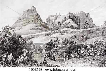 Carisbrooke Castle Near Newport, Isle Of Wight, England Where Charles I Was Imprisoned Before His Trial. From Memoirs Of The Martyr King By Allan Fea Published 1905. View Large Photo Image Stock Photo - Carisbrooke Castle Near Newport, Isle Of Wight, England Where Charles I Was Imprisoned Before His Trial. From Memoirs Of The Martyr King By Allan Fea Published 1905.. Fotosearch
