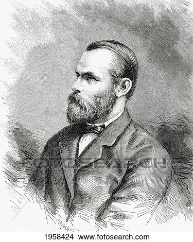 Picture - Carl Christian Koldewey, 1837 To 1908. German Arctic Explorer, Leader Of Both German North Polar Expeditions. From El Mundo En La Mano Published 1875.. Fotosearch