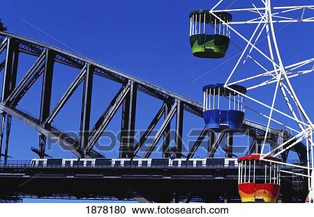 Carousel And Train Passing On Sydney Harbor Bridge View Large Photo Image Stock Image - Carousel And Train Passing On Sydney Harbor Bridge. Fotosearch