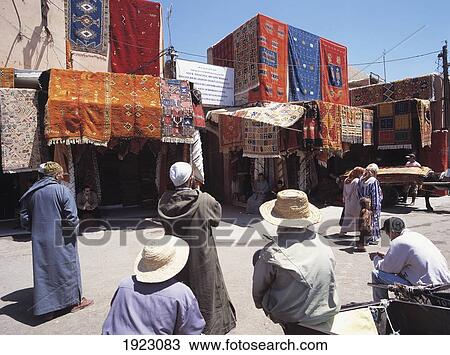 Stock Image - Carpets In The Souk. Fotosearch