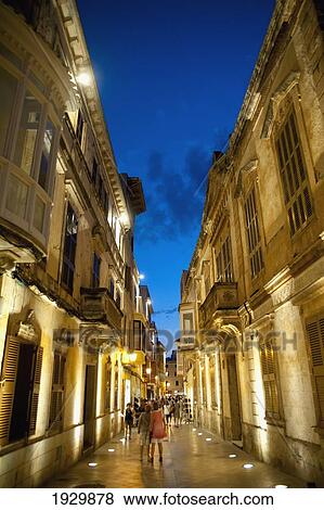 Stock Photo - Carrer De Mao, Historical District In Ciutadella, Menorca, Balearic Islands, Spain. Fotosearch