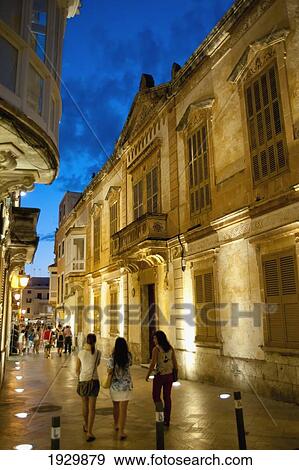 Stock Photo - Carrer De Mao, Historical District In Ciutadella, Menorca, Balearic Islands, Spain. Fotosearch