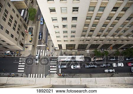 Stock Image - Cars On Street In Downtown Philadelphia. Fotosearch