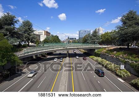 Cars Traveling On The Highway; Portland, Oregon, Usa View Large Photo Image Stock Image - Cars Traveling On The Highway; Portland, Oregon, Usa. Fotosearch