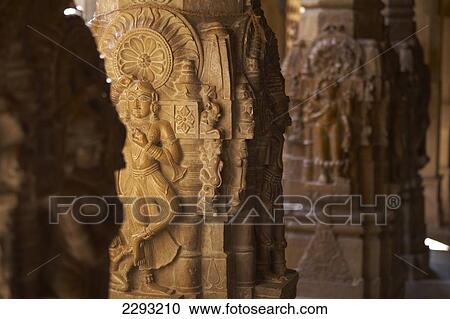 Carving on pillars at Jain temple Jaisalmer Rajasthan India View Large Photo Image Stock Image - Carving on pillars at Jain temple Jaisalmer Rajasthan India. Fotosearch