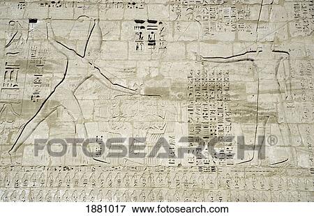 Stock Photo - Carvings At Medinet Habu, Close Up. Fotosearch
