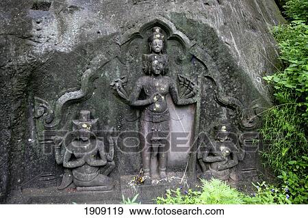 Stock Photo - Carvings At Wat Phu Khumer Temple, Champasak, Laos. Fotosearch