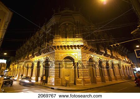 Casa Dorada At Night, Tarija, Bolivia View Large Photo Image Stock Photo - Casa Dorada At Night, Tarija, Bolivia. Fotosearch