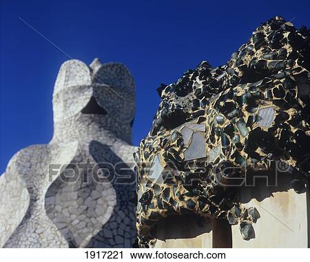 Stock Image - Casa Mila Detail. Fotosearch