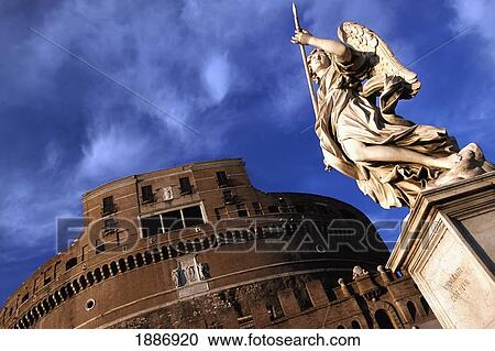 Castel Sant'angelo And Angel On The Ponte Sant'angelo View Large Photo Image Stock Image - Castel Sant'angelo And Angel On The Ponte Sant'angelo. Fotosearch