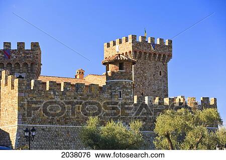 Stock Photograph - Castello Di Amorosa Winery; Napa Area California United States Of America. Fotosearch