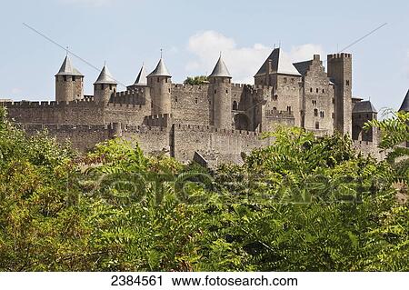 Castle and ramparts; Carcassonne, Languedoc-Rousillion, France View Large Photo Image Stock Image - Castle and ramparts; Carcassonne, Languedoc-Rousillion, France. Fotosearch