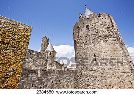Castle and ramparts of the double-walled castle; Carcassonne, Languedoc-Rousillion, France View Large Photo Image Stock Image - Castle and ramparts of the double-walled castle; Carcassonne, Languedoc-Rousillion, France. Fotosearch