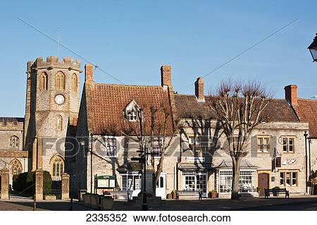 Stock Image - Castle Facade; Somerton, South Somerset, England, Uk. Fotosearch