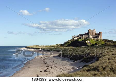 Stock Photo - Castle In Bamborough; Bamborough, Northumberland, England. Fotosearch