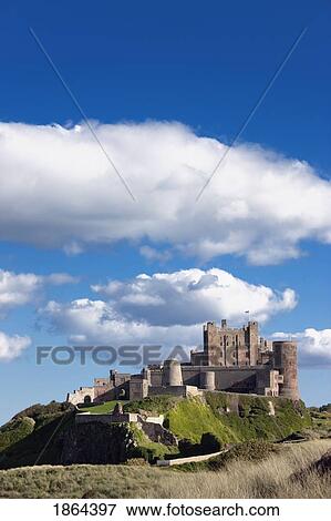 Stock Photo - Castle In Bamborough, Northumberland, England. Fotosearch
