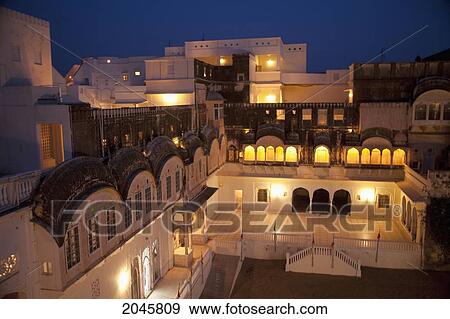 Castle Mandawa At Night, Rajasthan, India View Large Photo Image Stock Photo - Castle Mandawa At Night, Rajasthan, India. Fotosearch
