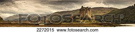 Stock Photography - Castle On A Hill; Kyle Of Lochalsh Highlands Scotland. Fotosearch