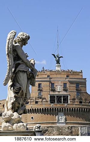 Stock Image - Castle Sant Angelo And Pont Sant Angelo Bridge. Fotosearch