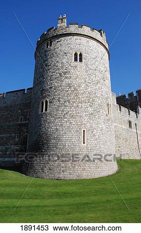Stock Image - Castle Tower Of Windsor Castle. Fotosearch