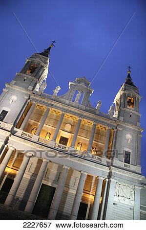 Stock Photo - Catedral De La Almudena, Almudena Cathedral, Madrid, Spain, Europe, Eu. Fotosearch