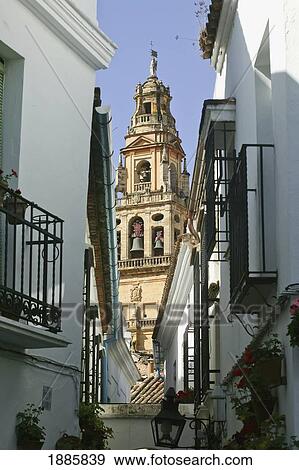 Cathedral And Whitewashed Buildings View Large Photo Image Stock Photo - Cathedral And Whitewashed Buildings. Fotosearch