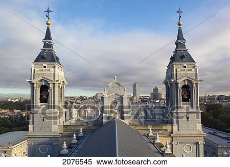 Stock Photography - Cathedral Of Our Lady Of Almudena And Bell Towers; Madrid Spain. Fotosearch
