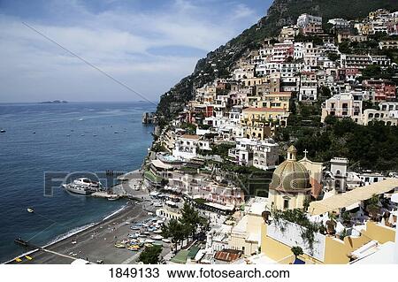 Stock Image - Cathedral Of Our Lady Of The Assumption; Positano, Amalfi Coast, Italy. Fotosearch