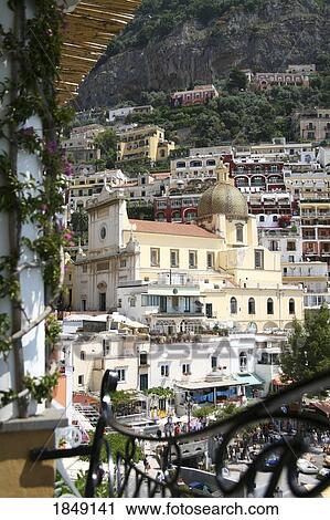Cathedral Of Our Lady Of The Assumption, Positano, Amalfi Coast, Italy; Coastal Buildings And Church View Large Photo Image Stock Image - Cathedral Of Our Lady Of The Assumption, Positano, Amalfi Coast, Italy; Coastal Buildings And Church. Fotosearch