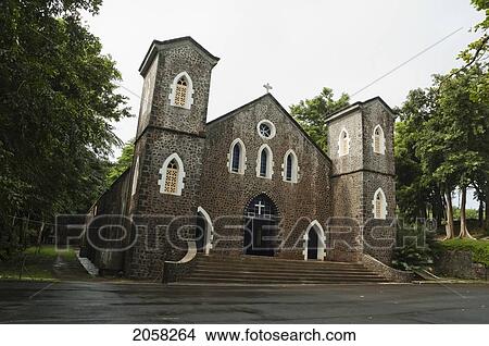 Picture - Cathedral Of St. Gabriel, Rodrigues Island, Mauritius. Fotosearch