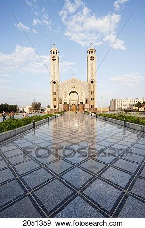 Cathedral Of St. Mina Monastery In Mariut, Egypt View Large Photo Image Stock Photo - Cathedral Of St. Mina Monastery In Mariut, Egypt. Fotosearch