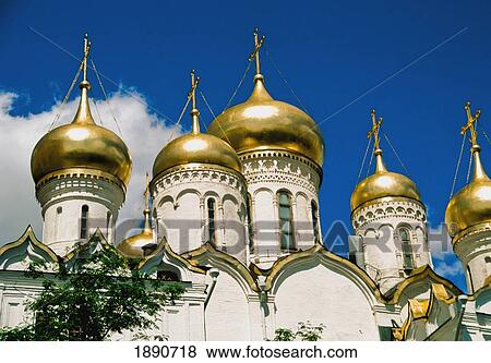 Stock Photo - Cathedral Of The Annunciation Cupolas, Kremlin. Fotosearch