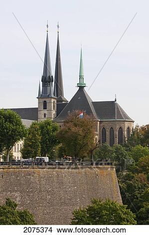 Cathedral Of The Blessed Virgin (Notre Dame Cathedral), Luxembourg View Large Photo Image Picture - Cathedral Of The Blessed Virgin (Notre Dame Cathedral), Luxembourg. Fotosearch