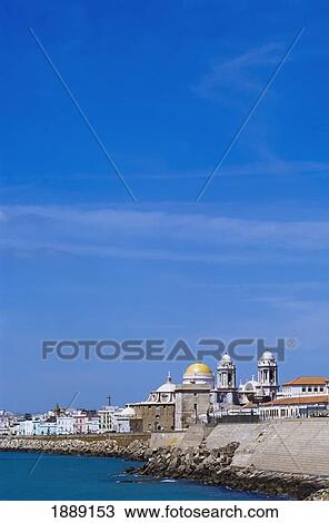 Stock Image - Cathedral On Water Front. Fotosearch